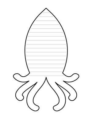 Simple Squid Shaped Writing Templates