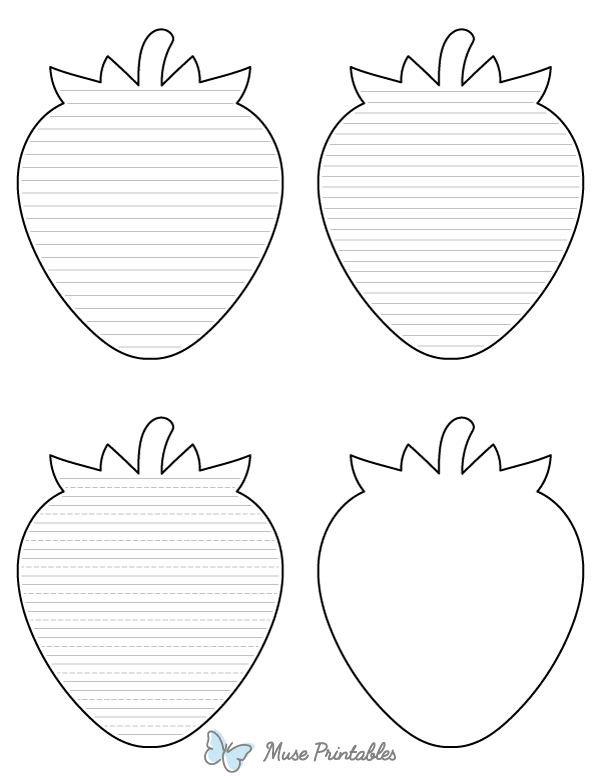 Simple Strawberry-Shaped Writing Templates
