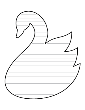 Simple Swan Shaped Writing Templates