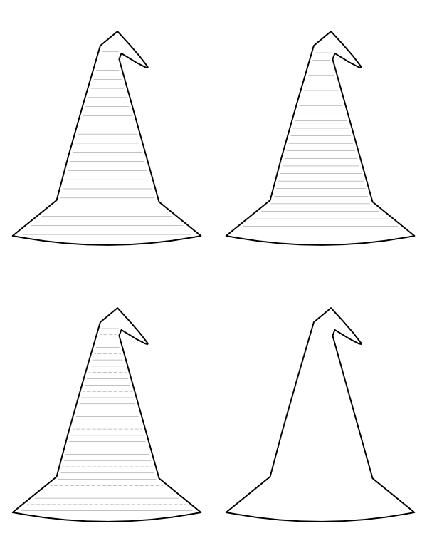 Simple Witch Hat-Shaped Writing Templates