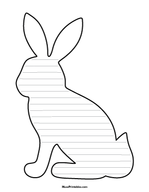 Sitting Bunny-Shaped Writing Templates