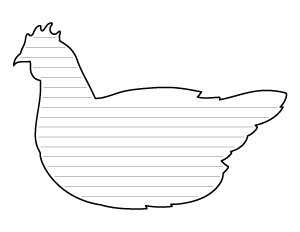 Sitting Chicken Shaped Writing Templates