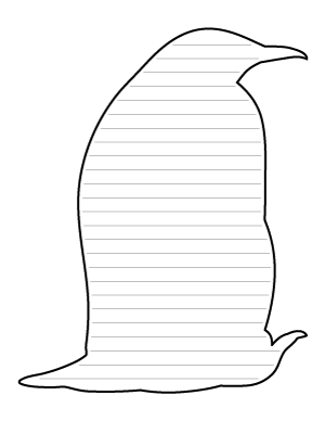 Sitting Penguin-Shaped Writing Templates