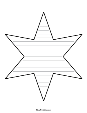 Six Pointed Star Shaped Writing Templates