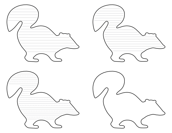 Skunk-Shaped Writing Templates