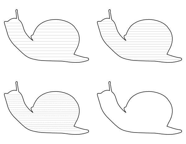 Snail Side View Shaped Writing Templates