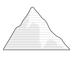 Snow Covered Mountain-Shaped Writing Templates