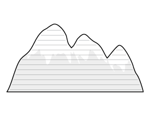 Snow Covered Mountains-Shaped Writing Templates
