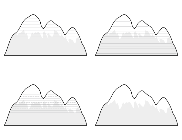 Snow Covered Mountains-Shaped Writing Templates