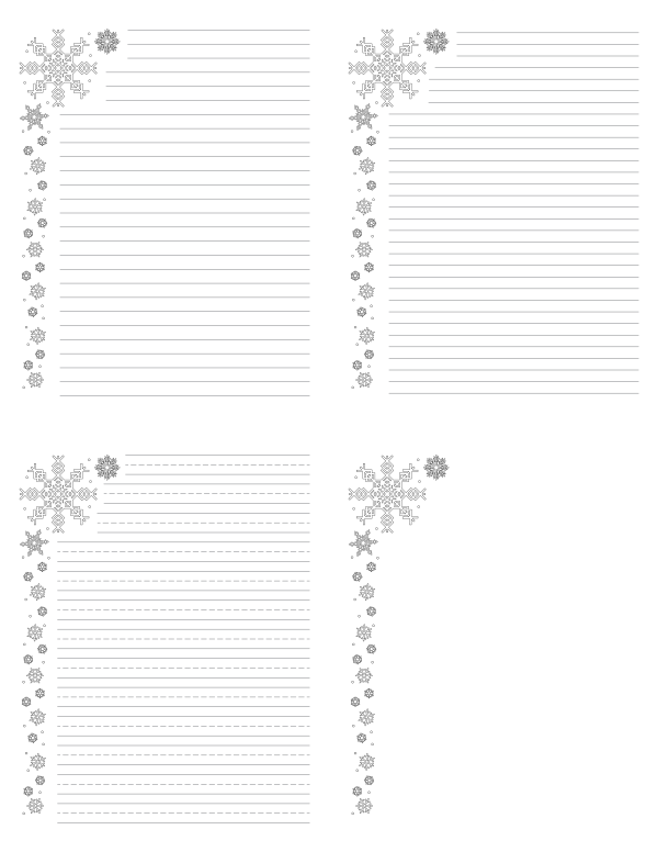 Free Printable Snowflake Writing Templates