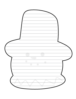 Snowman Head-Shaped Writing Templates