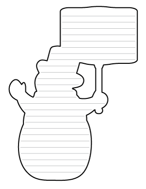 Snowman Holding Sign-Shaped Writing Templates