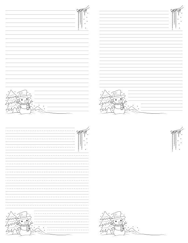 free-printable-snowman-writing-templates