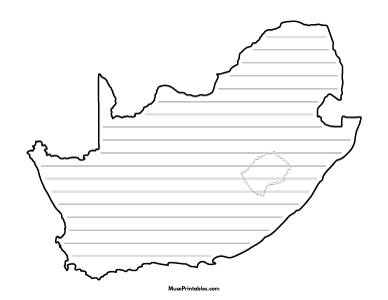 South Africa-Shaped Writing Templates