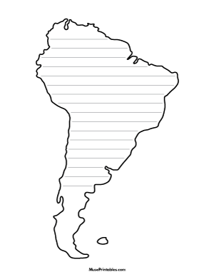South America Shaped Writing Templates