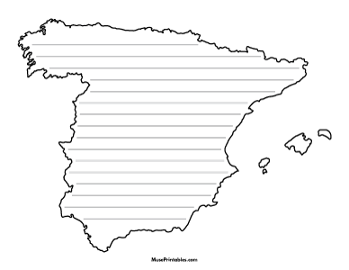Spain-Shaped Writing Templates