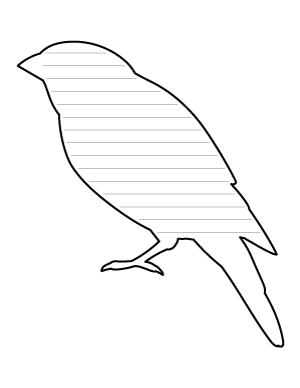 Sparrow Side View-Shaped Writing Templates