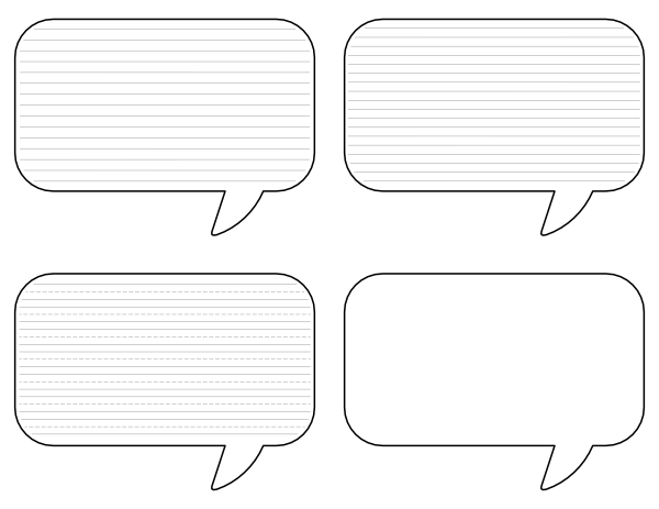 Free Printable Speech Bubble-Shaped Writing Templates