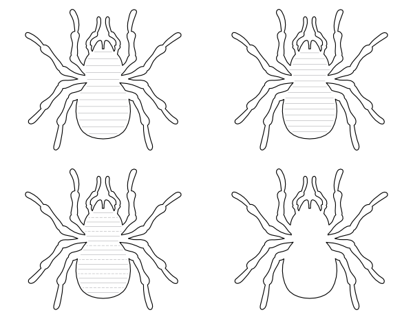 Spider Top View Shaped Writing Templates