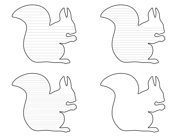 Free Printable Squirrel-Shaped Writing Templates