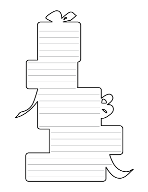 Stacked Christmas Presents-Shaped Writing Templates