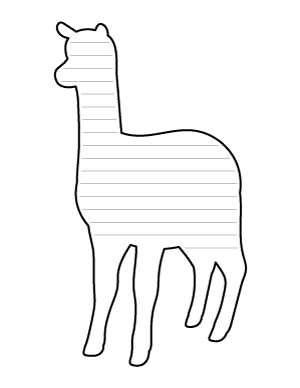 Standing Alpaca Shaped Writing Templates