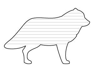 Standing Arctic Fox-Shaped Writing Templates
