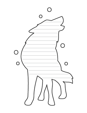 Standing Arctic Wolf-Shaped Writing Templates