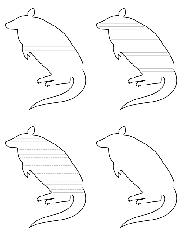 Standing Armadillo-Shaped Writing Templates