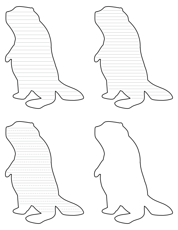 Standing Beaver-Shaped Writing Templates