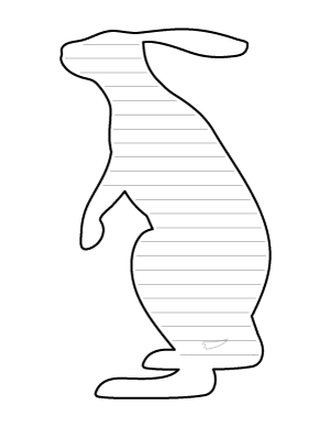 Standing Hare Shaped Writing Template
