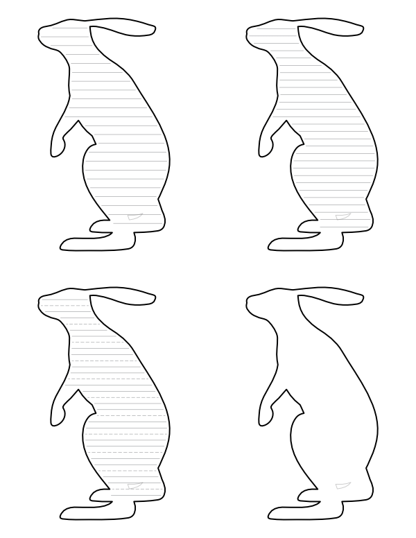 Standing Hare Shaped Writing Templates