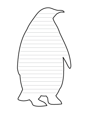 Standing Penguin-Shaped Writing Templates