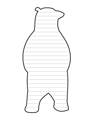 Standing Polar Bear-Shaped Writing Templates