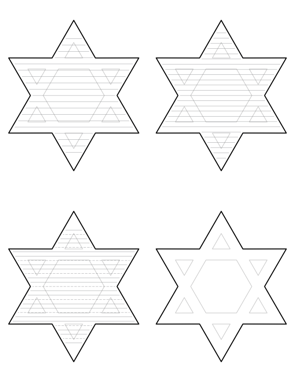 Free Printable Star Of David-Shaped Writing Templates