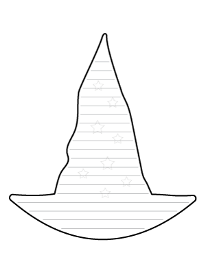 Starry Witch Hat-Shaped Writing Templates