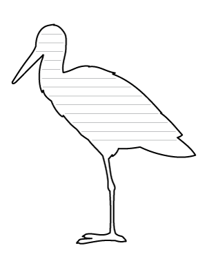 Stork Side View-Shaped Writing Templates