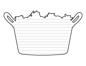 Strawberry Basket-Shaped Writing Templates