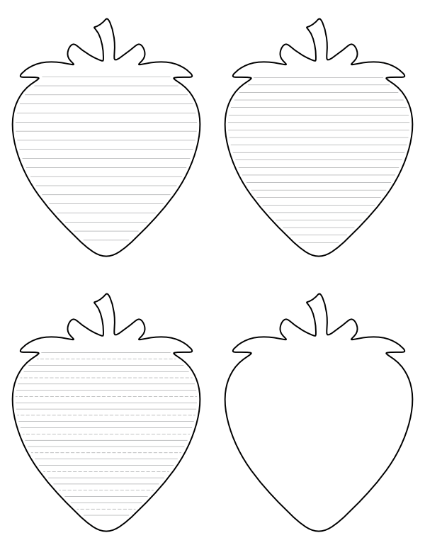 Free Printable Strawberry Shaped Writing Templates