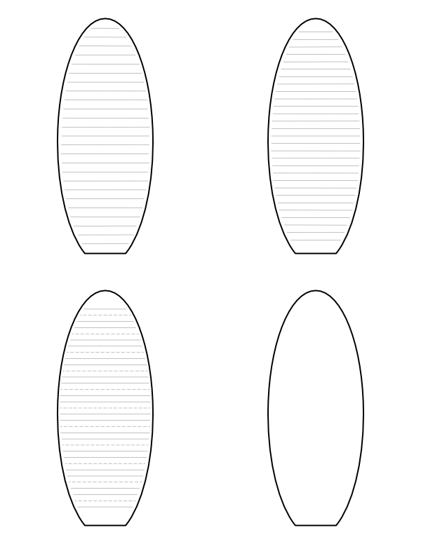 Surfboard Shaped Writing Templates