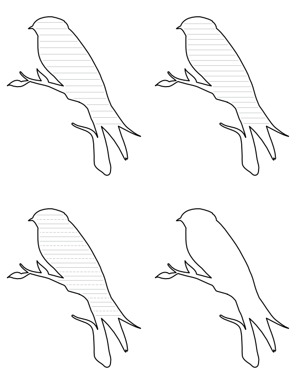 Swallow on Branch-Shaped Writing Templates