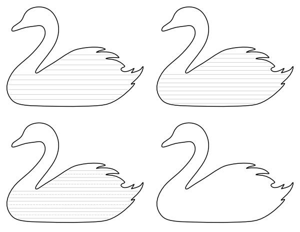 Swan-Shaped Writing Templates