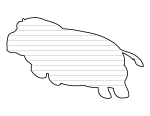 Swimming Hippo-Shaped Writing Templates