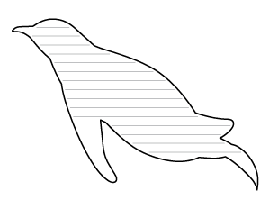 Swimming Penguin Shaped Writing Template