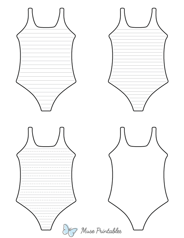Swimsuit-Shaped Writing Templates