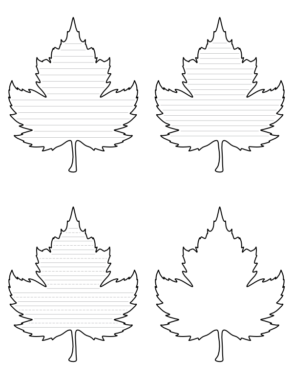Sycamore Leaf-Shaped Writing Templates