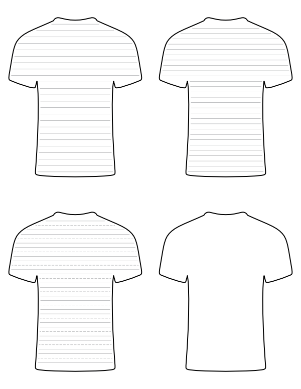Free Printable T Shirt-Shaped Writing Templates