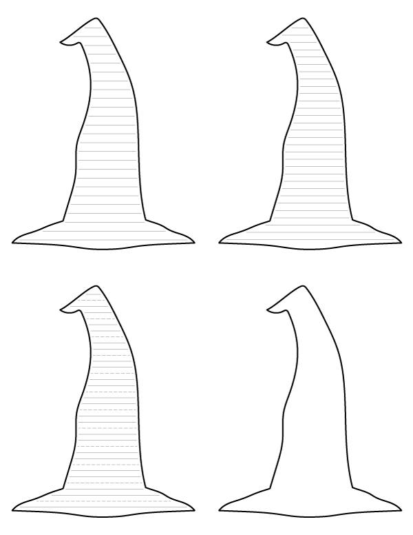 Tall Witch Hat-Shaped Writing Templates