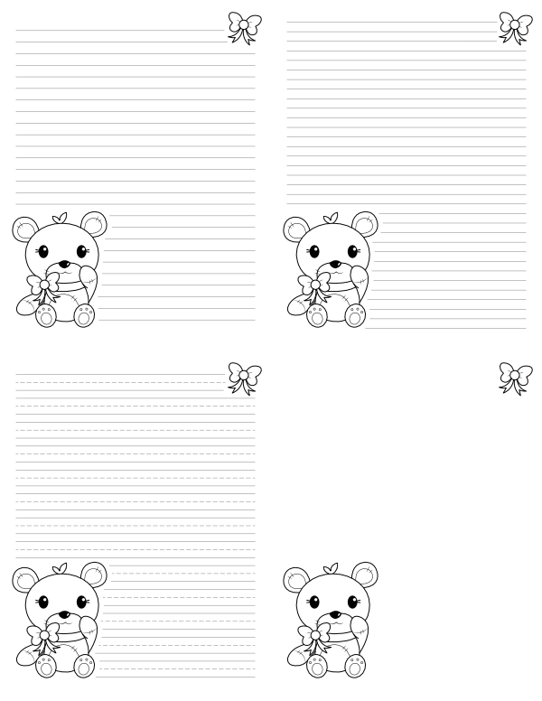 Teddy Bear Writing Templates