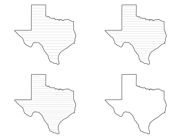 Free Printable Texas-Shaped Writing Templates